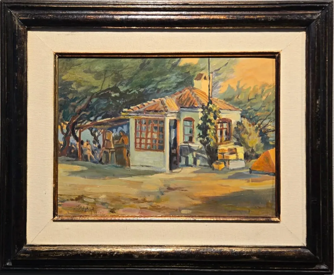 yakınlaştır "Peyzaj" eseri NUSRET KARACA tarafından 1940 yılında 25x37 cm ölçülerinde Duralit üzeri yağlı boya tekniği ile yapılmıştır.