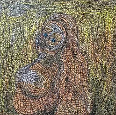 "Ayşon" eseri MURAT ÖZDOĞRU tarafından 2021 yılında 60x60 cm ölçülerinde Tuval üzeri akrilik boya tekniği ile yapılmıştır.