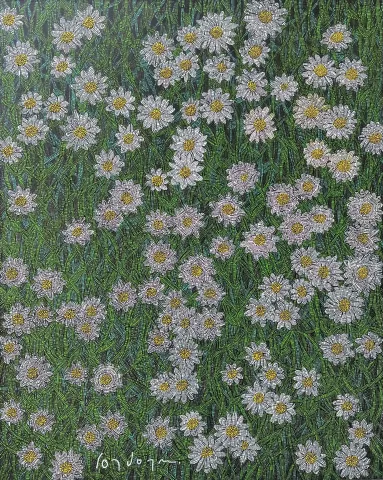 "Her güne bir papatya" eseri MURAT ÖZDOĞRU tarafından 2024 yılında 100x80 cm ölçülerinde Tuval üzeri akrilik boya tekniği ile yapılmıştır.