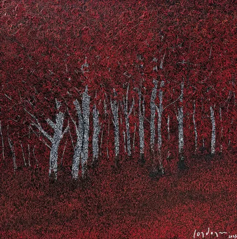 "Sonbahar - 2" eseri MURAT ÖZDOĞRU tarafından 2025 yılında 60x60 cm ölçülerinde Tuval üzeri akrilik boya tekniği ile yapılmıştır.