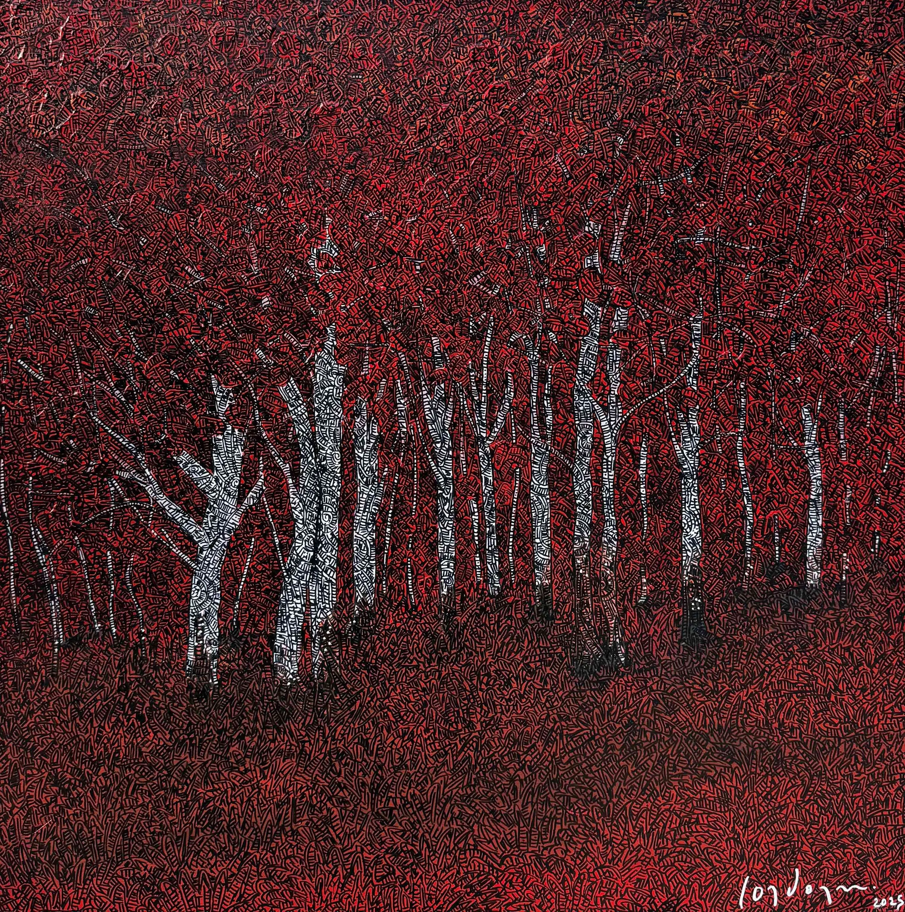 "Sonbahar - 2" eseri MURAT ÖZDOĞRU tarafından 2025 yılında 60x60 cm ölçülerinde Tuval üzeri akrilik boya tekniği ile yapılmıştır.