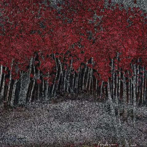 "Sonbahar - 1" eseri MURAT ÖZDOĞRU tarafından 2025 yılında 65x65 cm ölçülerinde Tuval üzeri akrilik boya tekniği ile yapılmıştır.