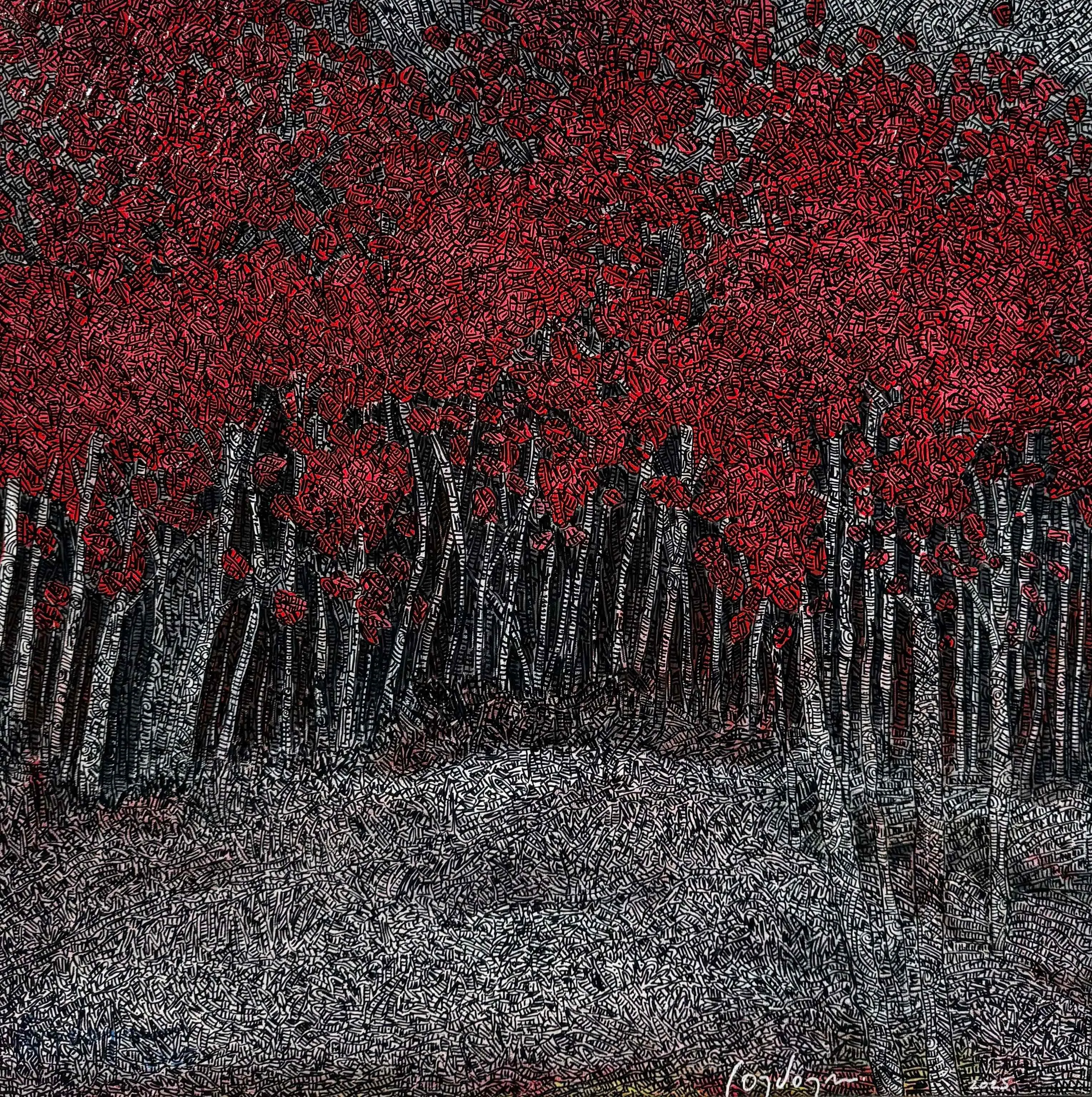 "Sonbahar - 1" eseri MURAT ÖZDOĞRU tarafından 2025 yılında 65x65 cm ölçülerinde Tuval üzeri akrilik boya tekniği ile yapılmıştır.