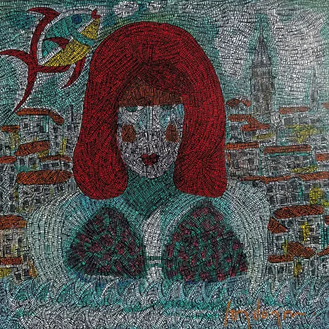 "İsimsiz" eseri MURAT ÖZDOĞRU tarafından 2025 yılında 65x65 cm ölçülerinde Tuval üzeri akrilik boya tekniği ile yapılmıştır.