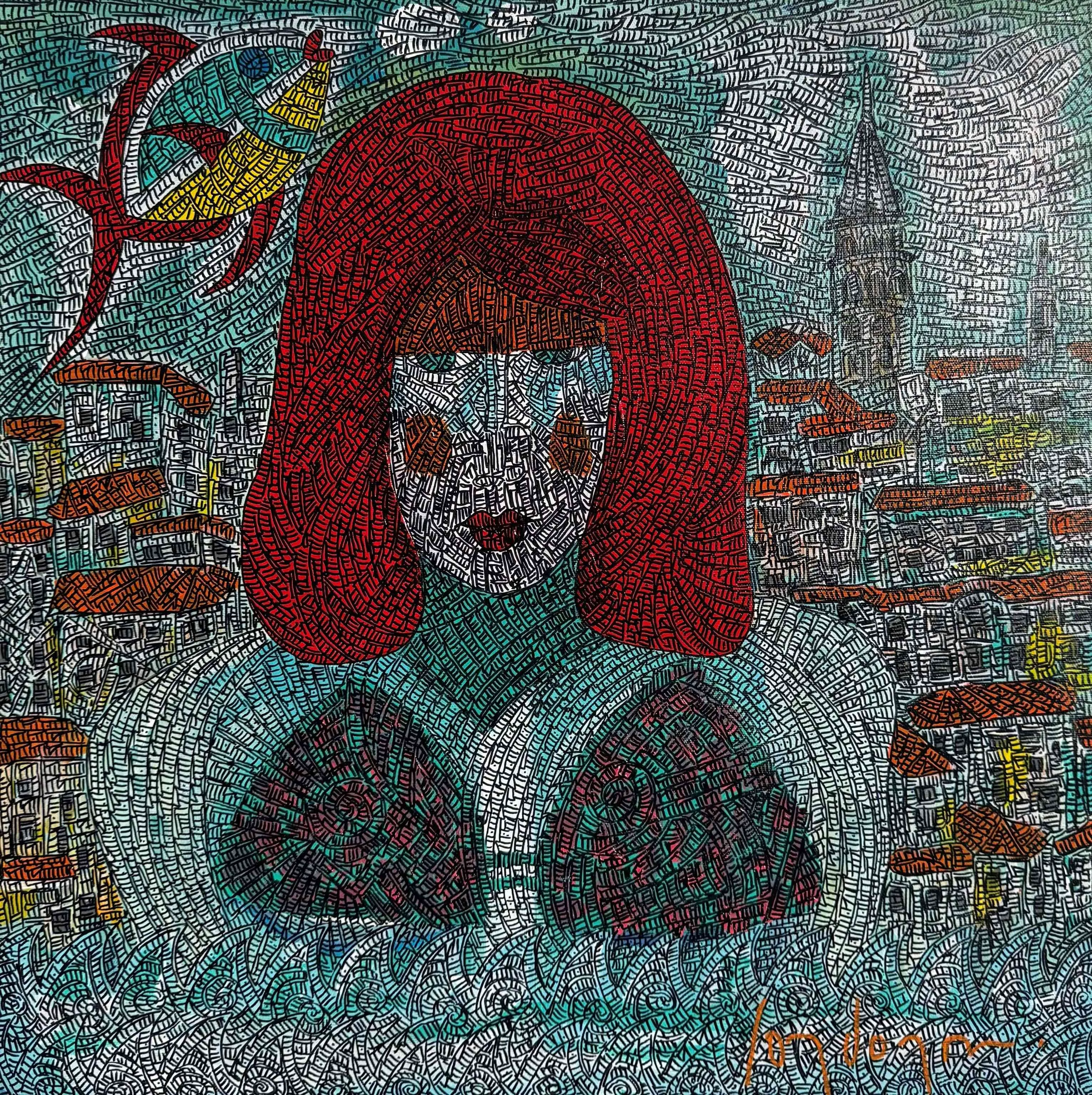 "İsimsiz" eseri MURAT ÖZDOĞRU tarafından 2025 yılında 65x65 cm ölçülerinde Tuval üzeri akrilik boya tekniği ile yapılmıştır.