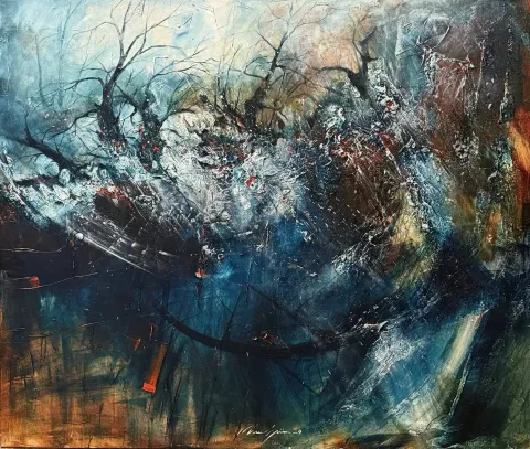 "Catharsis serisi" eseri MUSA GÜNEY tarafından 110x130 cm ölçülerinde Tuval üzeri yağlı boya tekniği ile yapılmıştır.