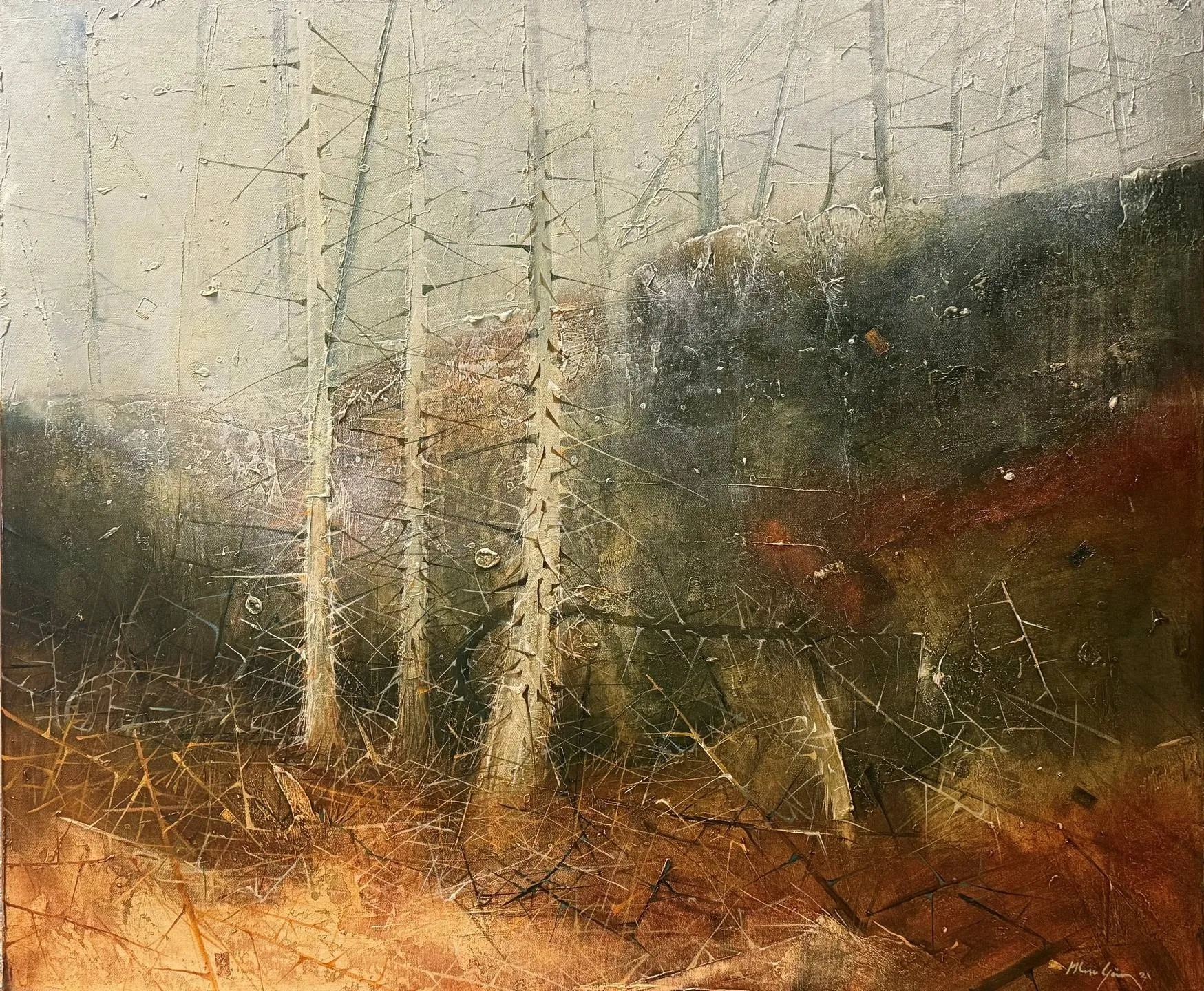 "Catharsis serisi" eseri MUSA GÜNEY tarafından 110x130 cm ölçülerinde Tuval üzeri yağlı boya tekniği ile yapılmıştır.