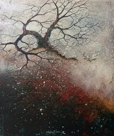 "Catharsis serisi" eseri MUSA GÜNEY tarafından 130x110 cm ölçülerinde Tuval üzeri yağlı boya tekniği ile yapılmıştır.