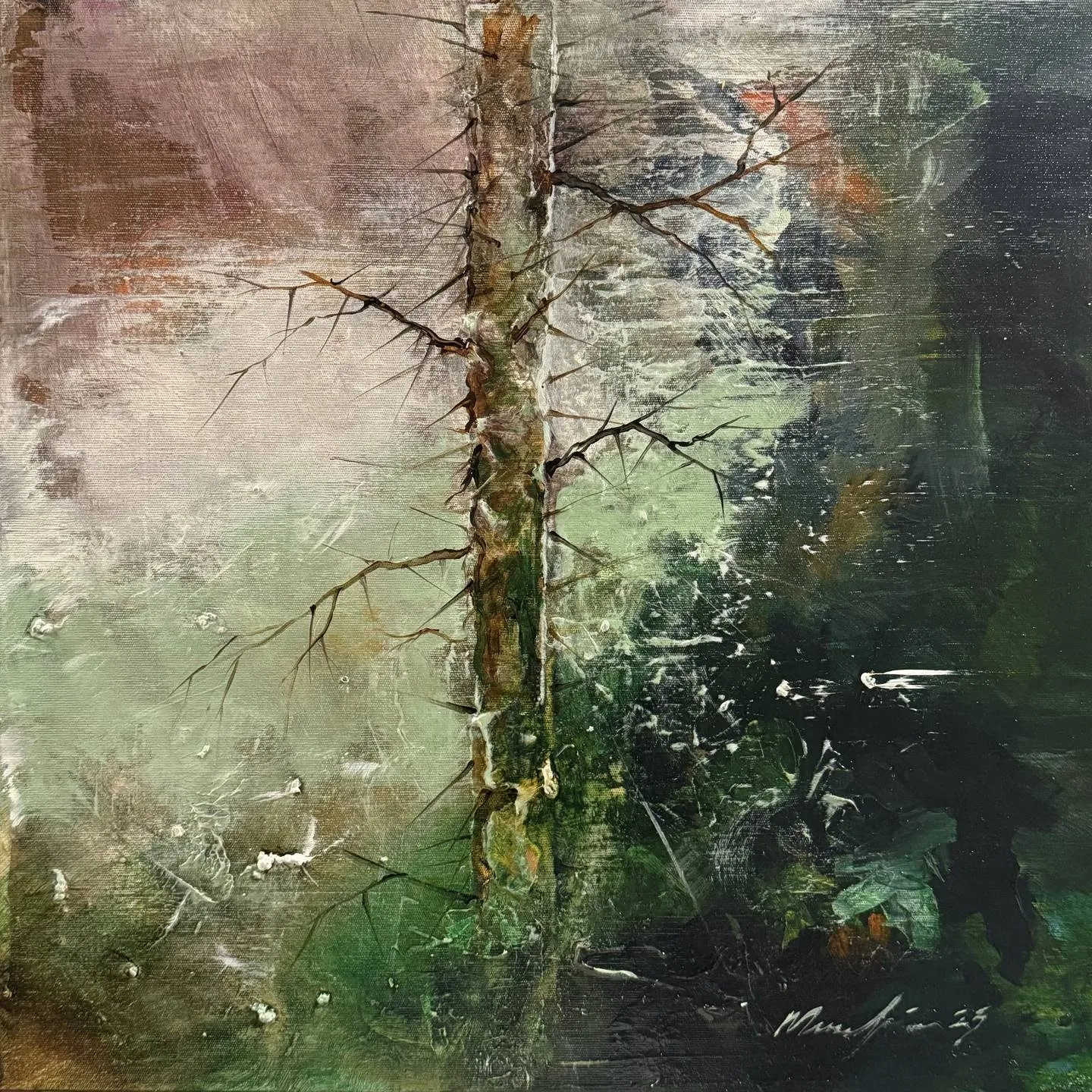 "Catharsis serisi" eseri MUSA GÜNEY tarafından 50x50 cm ölçülerinde Tuval üzeri yağlı boya tekniği ile yapılmıştır.