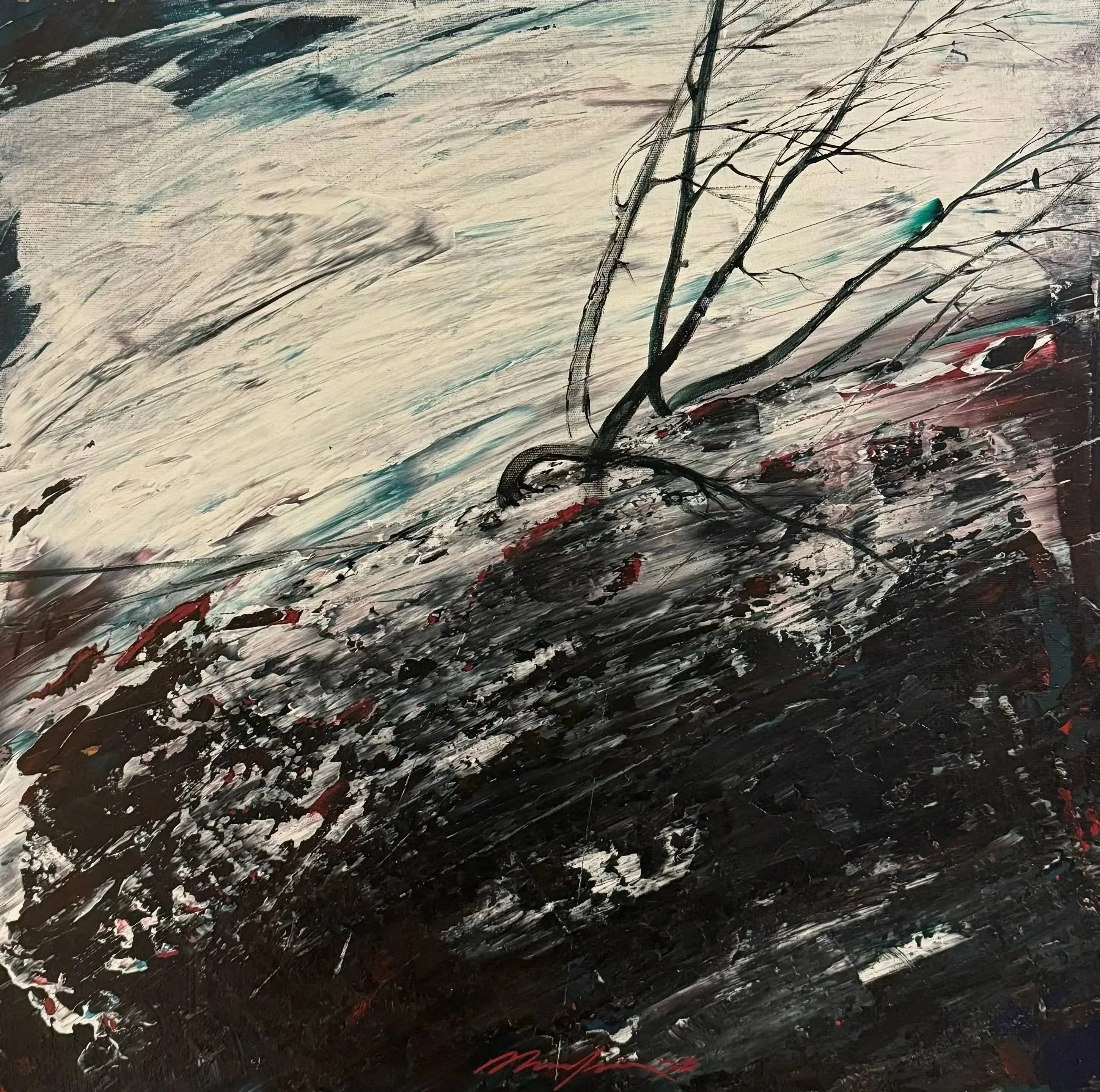 "Catharsis serisi" eseri MUSA GÜNEY tarafından 50x50 cm ölçülerinde Tuval üzeri yağlı boya tekniği ile yapılmıştır.