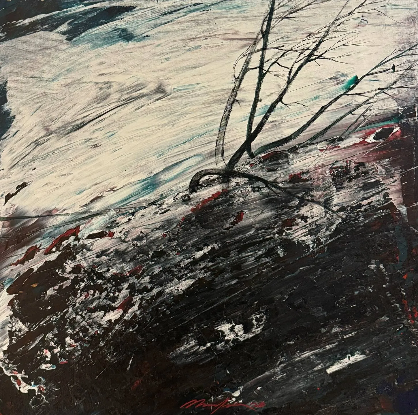 "Catharsis serisi" eseri MUSA GÜNEY tarafından 50x50 cm ölçülerinde Tuval üzeri yağlı boya tekniği ile yapılmıştır.