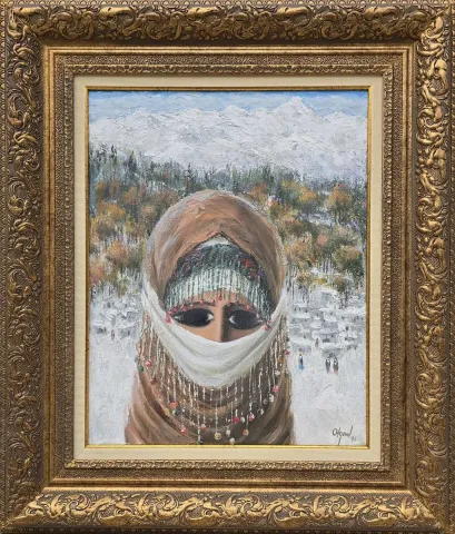 FİKRET OTYAM — “Doğulu Kadın”, 1996 "Doğulu Kadın" eseri FİKRET OTYAM tarafından 1996 yılında 50x40 cm ölçülerinde Tuval üzeri yağlı boya tekniği ile yapılmıştır.