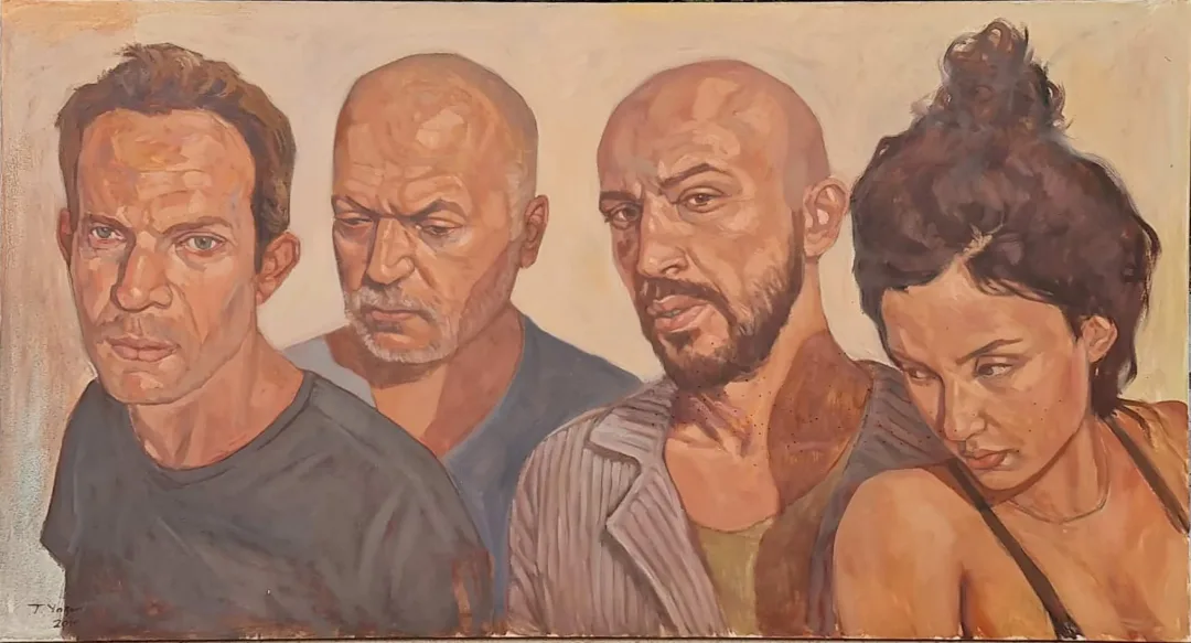 "İsimsiz" eseri TANJU YAĞAN tarafından 2019 yılında 93x173 cm ölçülerinde Tuval üzeri yağlı boya tekniği ile yapılmıştır.