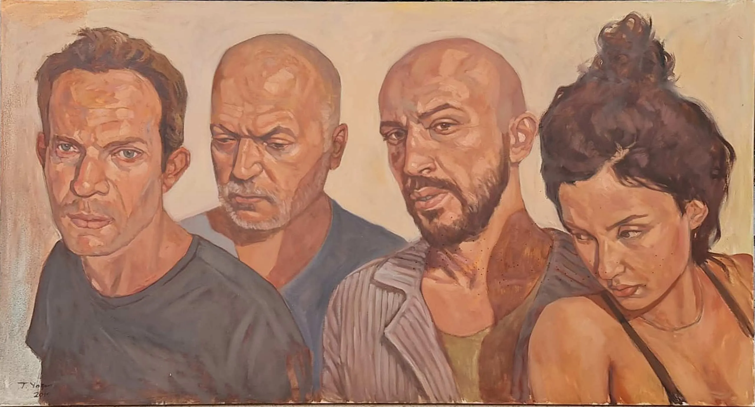 "İsimsiz" eseri TANJU YAĞAN tarafından 2019 yılında 93x173 cm ölçülerinde Tuval üzeri yağlı boya tekniği ile yapılmıştır.