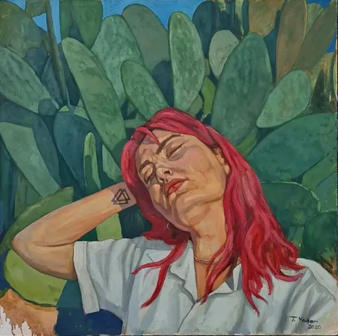 TANJU YAĞAN — “İsimsiz”, 2020 "İsimsiz" eseri TANJU YAĞAN tarafından 2020 yılında 85x85 cm ölçülerinde Tuval üzeri yağlı boya tekniği ile yapılmıştır.