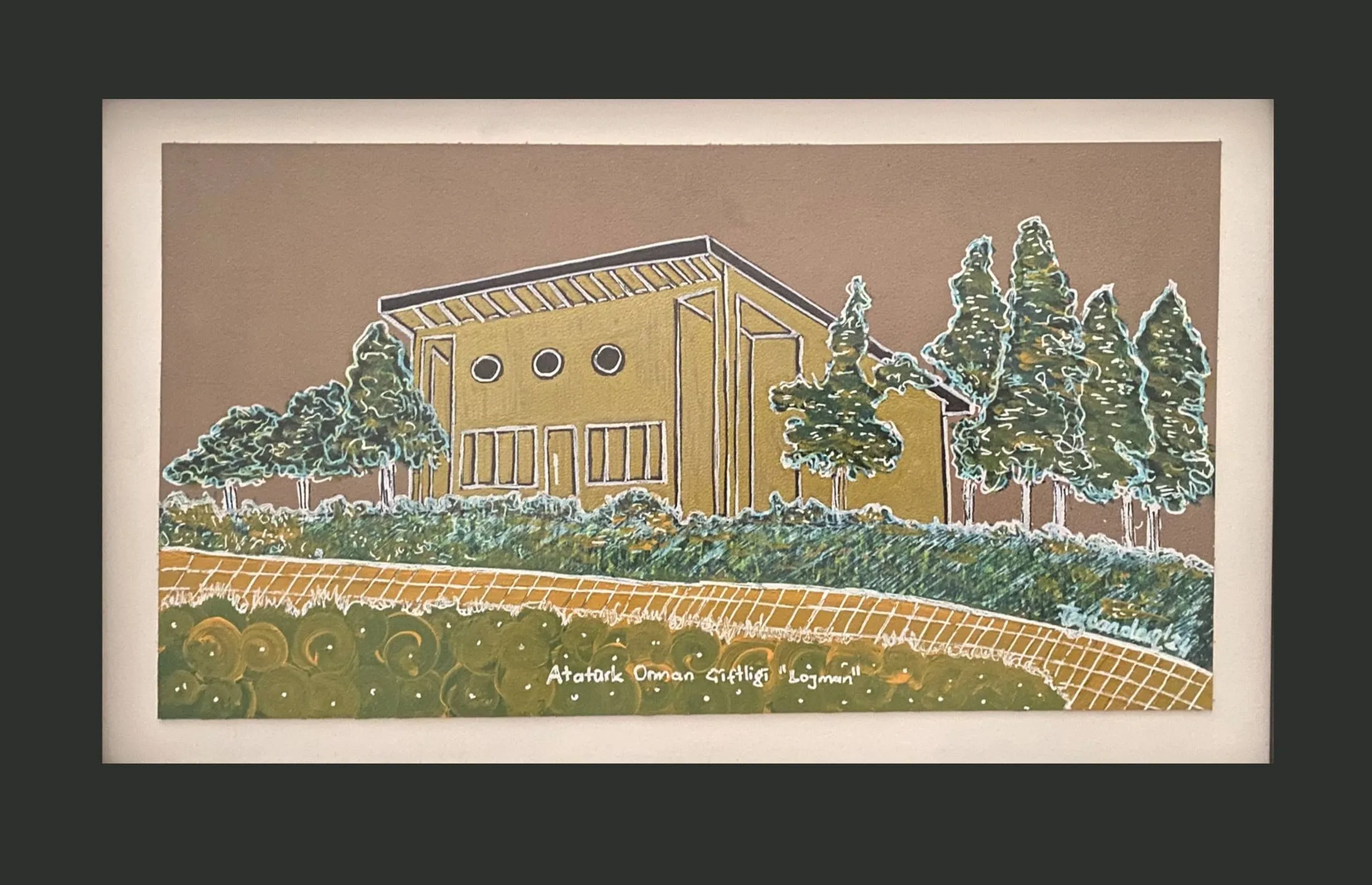 "AOÇ Memur Lojmanı" eseri TEZCAN KARAKUŞ CANDAN tarafından 18x33 cm ölçülerinde Deri üzeri karışık teknik tekniği ile yapılmıştır.
