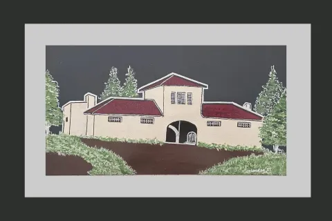 "AOÇ Sığırcık Tesisleri" eseri TEZCAN KARAKUŞ CANDAN tarafından 18,5x34 cm ölçülerinde Deri üzeri karışık teknik tekniği ile yapılmıştır.