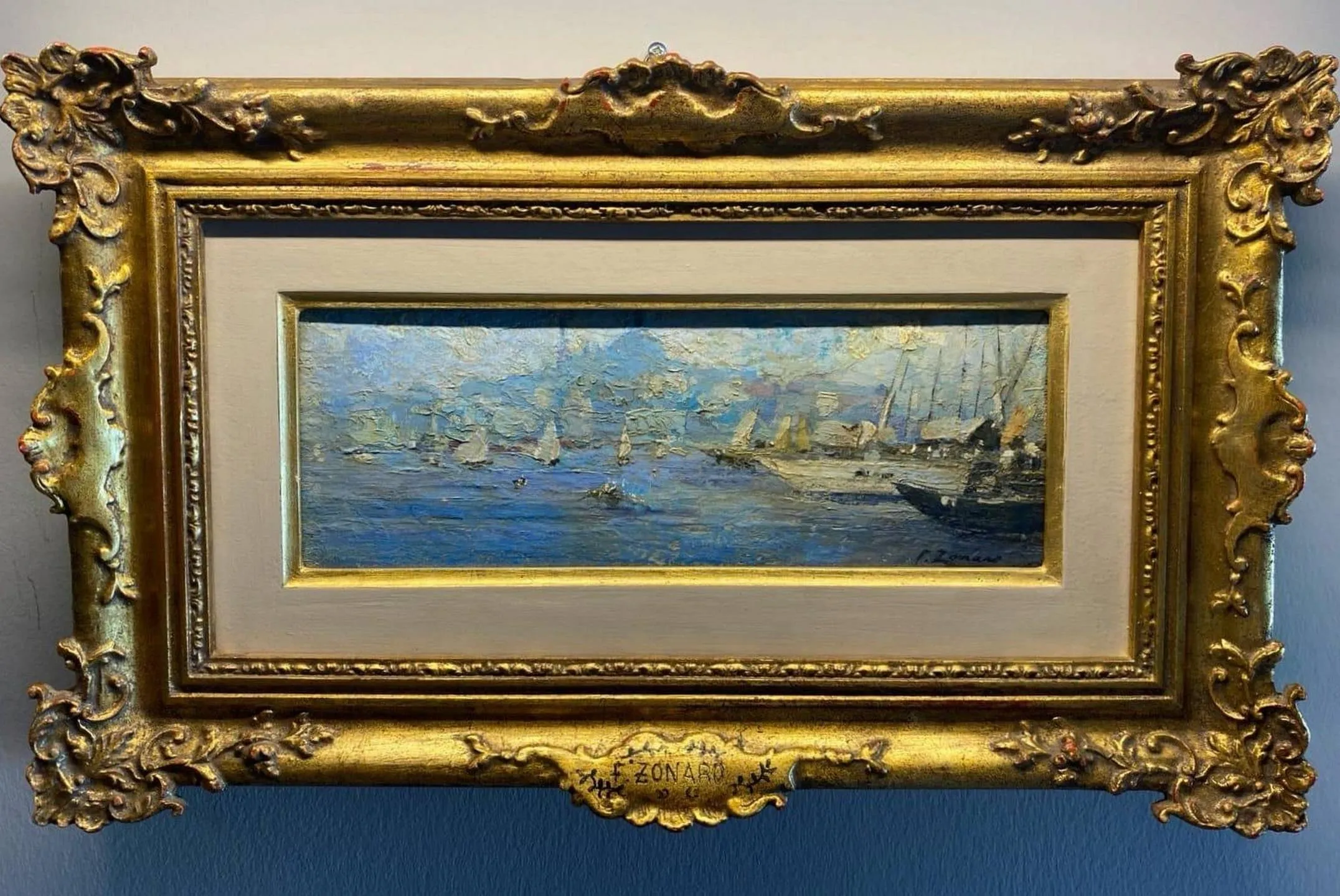 "Peyzaj İstanbul" eseri FAUSTO ZONARO tarafından 11.5x31 cm ölçülerinde Ahşap üzeri yağlı boya + epoksi tekniği ile yapılmıştır.