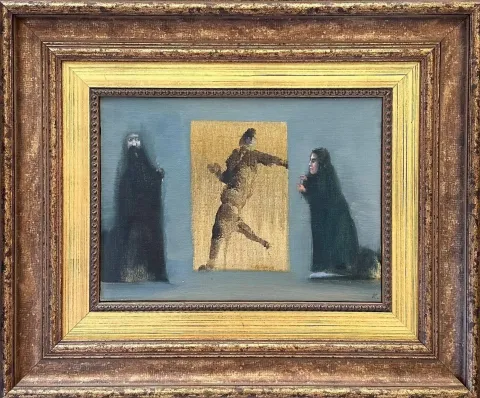 "isimsiz" eseri KOMET tarafından 1981 yılında 24.5x33 cm ölçülerinde Tuval üzeri yağlı boya tekniği ile yapılmıştır.