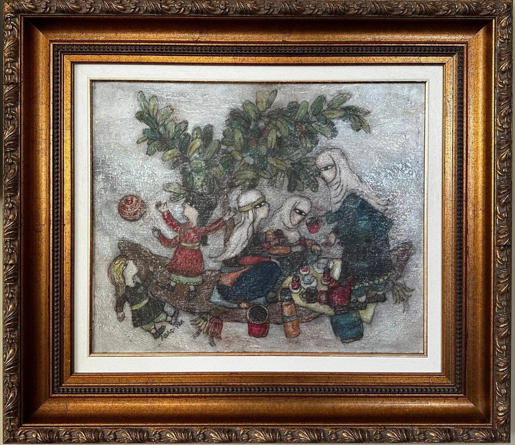 "isimsiz" eseri NURİ ABAÇ tarafından 1982 yılında 45x55 cm ölçülerinde Tuval üzeri yağlı boya tekniği ile yapılmıştır.