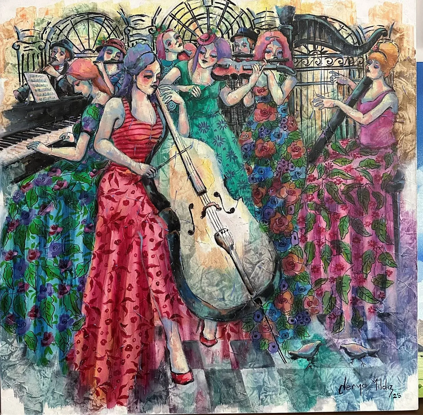 "isimsiz" eseri DERYA YILDIZ tarafından 2025 yılında 60x60 cm ölçülerinde Tuval üzeri yağlı boya tekniği ile yapılmıştır.