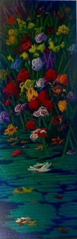 AHMET YEŞİL — “İz-İmgeler”, 2024 "İz-İmgeler" eseri AHMET YEŞİL tarafından 2024 yılında 120x40 cm ölçülerinde Tuval üzeri yağlı boya tekniği ile yapılmıştır.