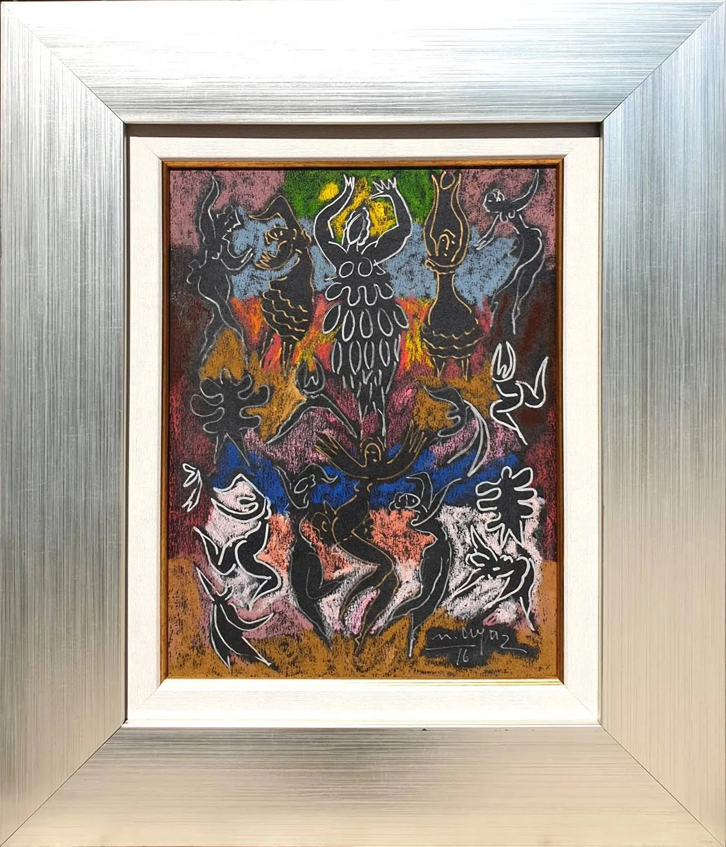 "isimsiz" eseri MUSTAFA AYAZ tarafından 2016 yılında 33x24 cm ölçülerinde Kağıt üzeri pastel boya tekniği ile yapılmıştır.