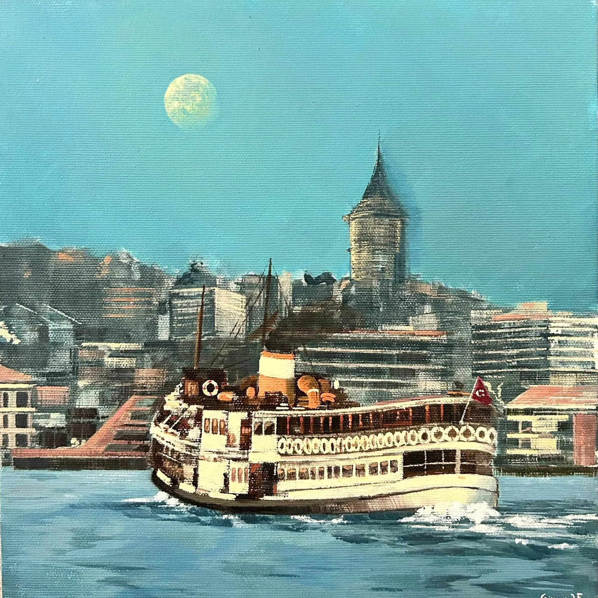 "isimsiz" eseri GÜRAY UYGUN tarafından 2025 yılında 25x25 cm ölçülerinde Tuval üzeri akrilik boya tekniği ile yapılmıştır.