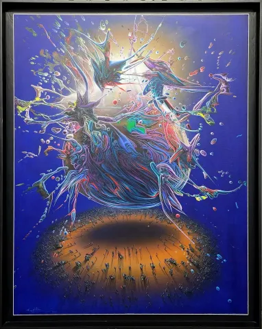 RAŞİT ALTUN — “Araf”, 2021 "Araf" eseri RAŞİT ALTUN tarafından 2021 yılında 140x110 cm ölçülerinde Tuval üzeri akrilik boya tekniği ile yapılmıştır.