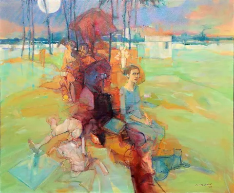 MAHİR GÜVEN — “İsimsiz”, 2019 "İsimsiz" eseri MAHİR GÜVEN tarafından 2019 yılında 110x130 cm ölçülerinde Tuval üzeri yağlı boya tekniği ile yapılmıştır.