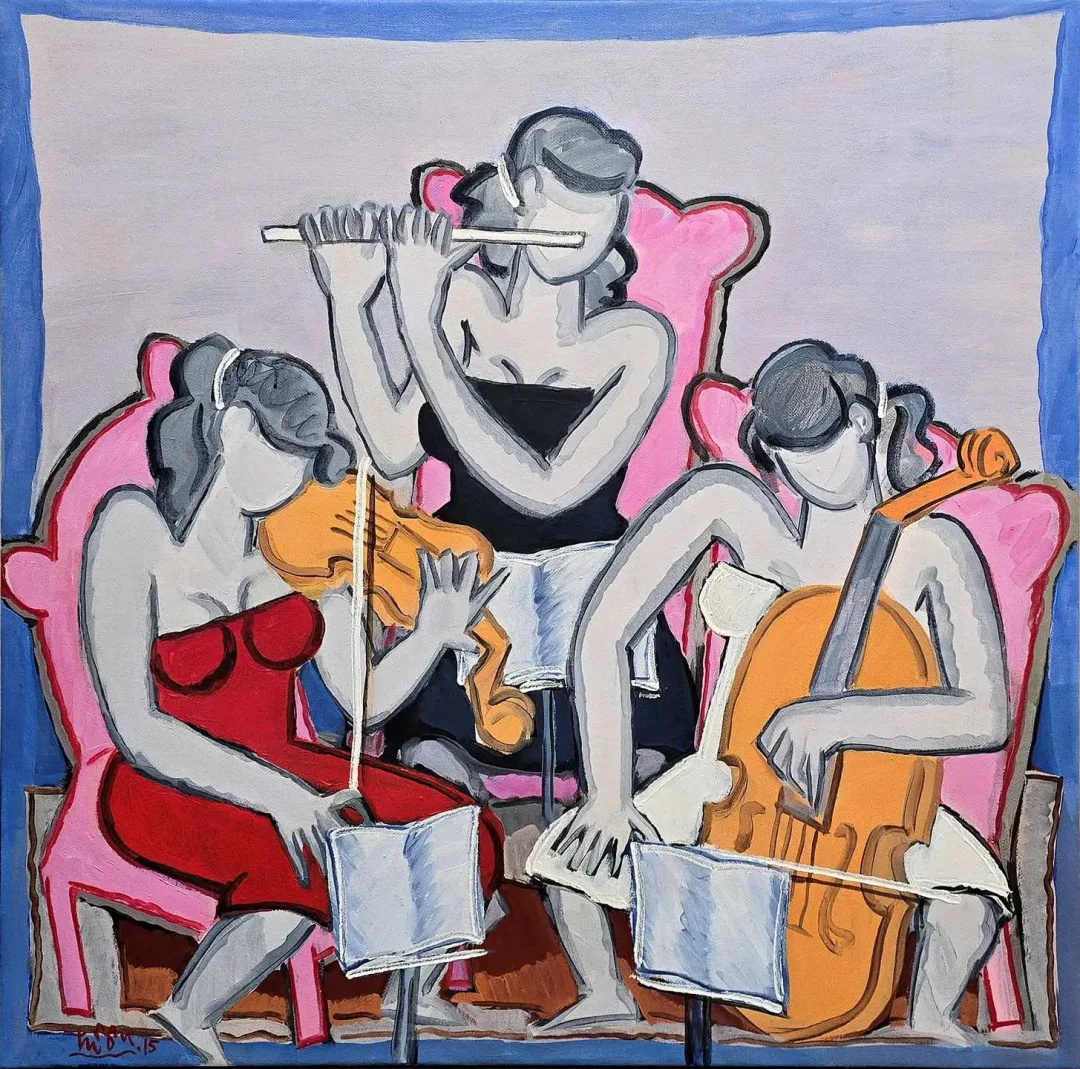 yakınlaştır "Trio" eseri ADNAN TURANİ tarafından 2015 yılında 100x100 cm ölçülerinde Tuval üzeri yağlı boya tekniği ile yapılmıştır.