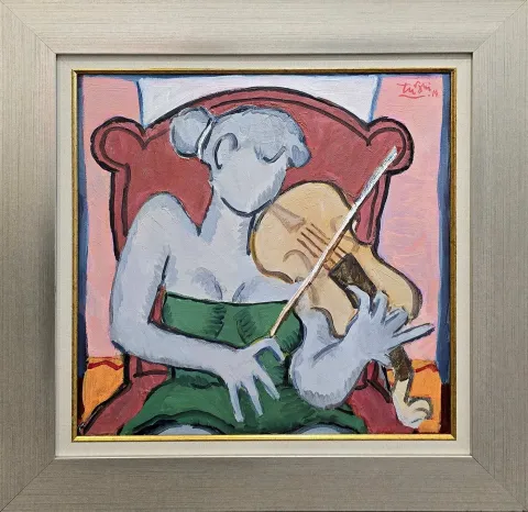 ADNAN TURANİ — “Kemancı Kız”, 2014 "Kemancı Kız" eseri ADNAN TURANİ tarafından 2014 yılında 50x50 cm ölçülerinde Tuval üzeri yağlı boya tekniği ile yapılmıştır.