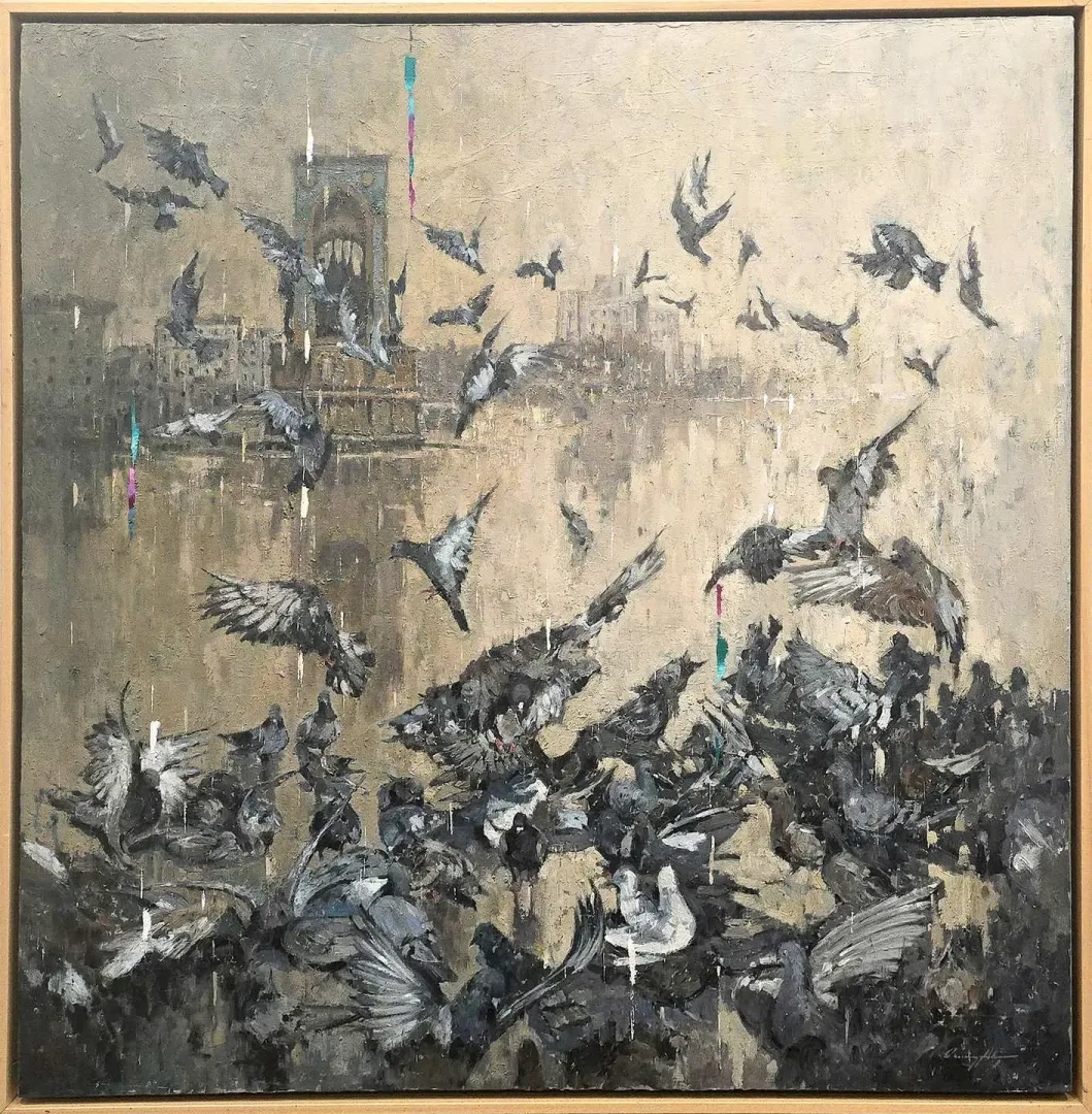 OSMAN AKÇA — “İsimsiz”, 2019 "İsimsiz" eseri OSMAN AKÇA tarafından 2019 yılında 100x100 cm ölçülerinde Tuval üzeri yağlı boya tekniği ile yapılmıştır.