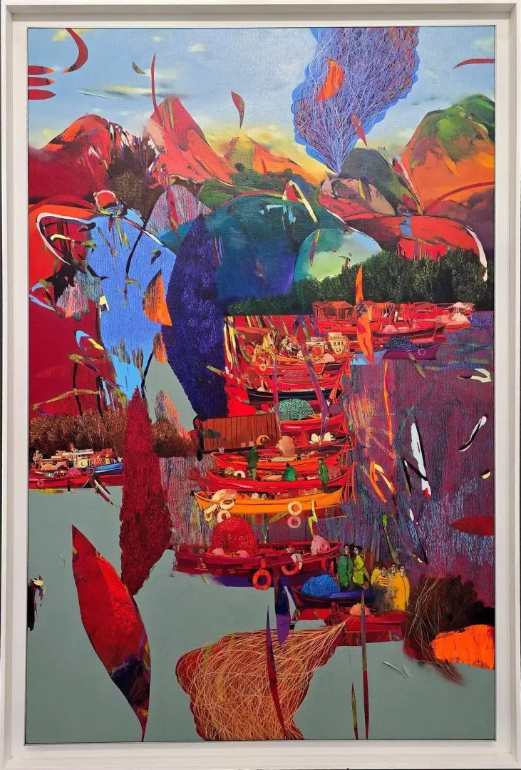 yakınlaştır "Heyamola" eseri HAKAN ESMER tarafından 180x120 cm ölçülerinde Tuval üzeri yağlı boya tekniği ile yapılmıştır.