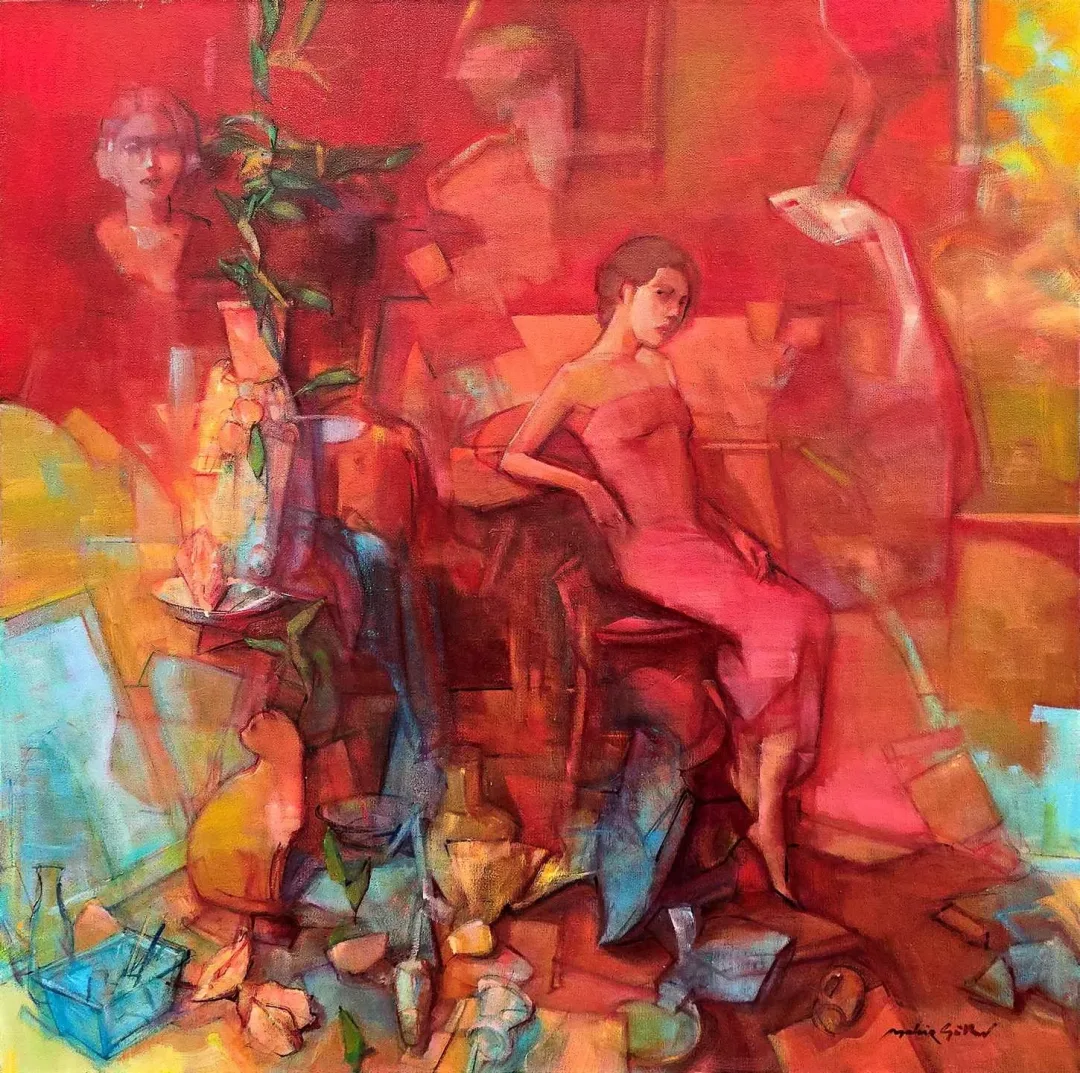 yakınlaştır "İsimsiz" eseri MAHİR GÜVEN tarafından 70x70 cm ölçülerinde Tuval üzeri yağlı boya tekniği ile yapılmıştır.
