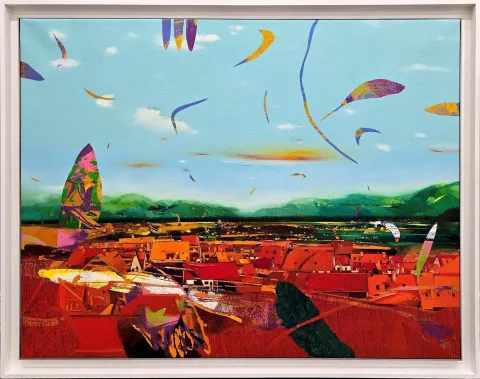 "Heyamola" eseri HAKAN ESMER tarafından 89x116 cm ölçülerinde Tuval üzeri yağlı boya tekniği ile yapılmıştır.