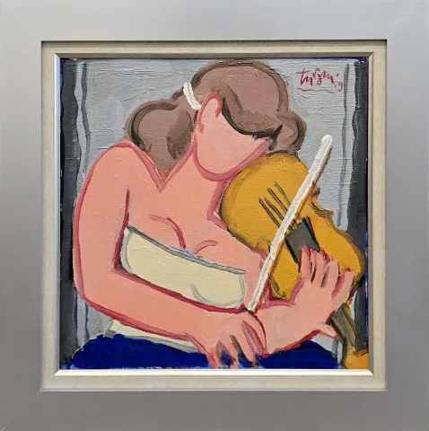 ADNAN TURANİ — “Kemancı Kız”, 2009 "Kemancı Kız" eseri ADNAN TURANİ tarafından 2009 yılında 35x35 cm ölçülerinde Duralit üzeri yağlı boya tekniği ile yapılmıştır.