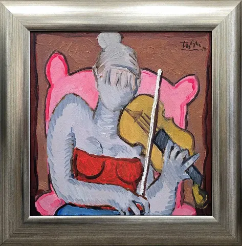 ADNAN TURANİ — “Kemancı Kız”, 2014 "Kemancı Kız" eseri ADNAN TURANİ tarafından 2014 yılında 35x35 cm ölçülerinde Tuval üzeri yağlı boya tekniği ile yapılmıştır.