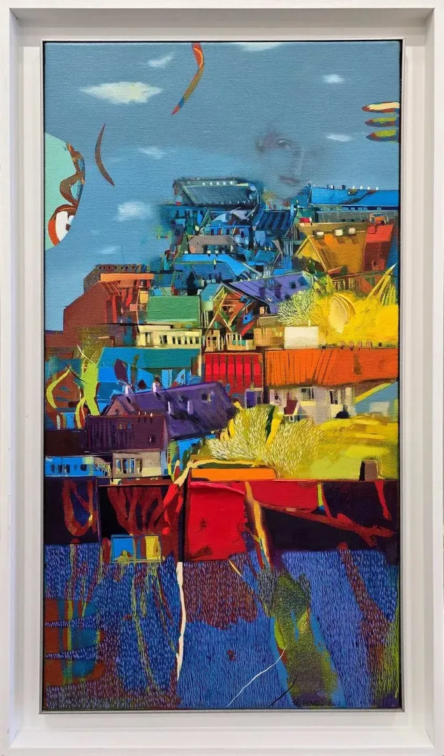 HAKAN ESMER — “İsimsiz”, 2016 "İsimsiz" eseri HAKAN ESMER tarafından 2016 yılında 80x40 cm ölçülerinde Tuval üzeri yağlı boya tekniği ile yapılmıştır.