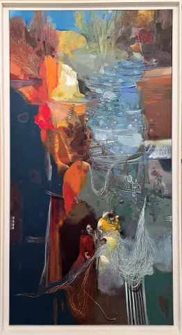 "Heyamola" eseri HAKAN ESMER tarafından 2010 yılında 170x90 cm ölçülerinde Tuval üzeri yağlı boya tekniği ile yapılmıştır.