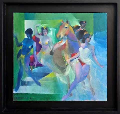 KAYIHAN KESKİNOK — “İsimsiz”, 1999 "İsimsiz" eseri KAYIHAN KESKİNOK tarafından 1999 yılında 60x60 cm ölçülerinde Tuval üzeri yağlı boya tekniği ile yapılmıştır.