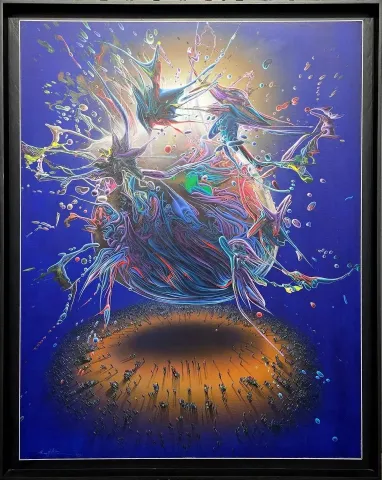 RAŞİT ALTUN — “Araf”, 2021 "Araf" eseri RAŞİT ALTUN tarafından 2021 yılında 140x110 cm ölçülerinde Tuval üzeri akrilik boya tekniği ile yapılmıştır.