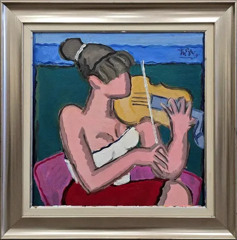 ADNAN TURANİ — “Kemancı Kız”, 2009 "Kemancı Kız" eseri ADNAN TURANİ tarafından 2009 yılında 50x50 cm ölçülerinde Tuval üzeri yağlı boya tekniği ile yapılmıştır.