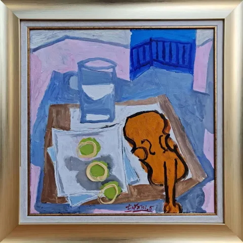 ADNAN TURANİ — “Kemanlı Masa”, 2005 "Kemanlı Masa" eseri ADNAN TURANİ tarafından 2005 yılında 50x50 cm ölçülerinde Tuval üzeri yağlı boya tekniği ile yapılmıştır.