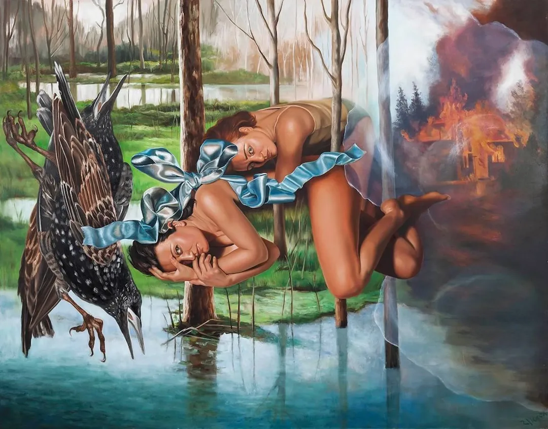 yakınlaştır "Dejavu" eseri ZEYNEP AKGÜN tarafından 2013 yılında 160x200 cm ölçülerinde Tuval üzeri yağlı boya tekniği ile yapılmıştır.