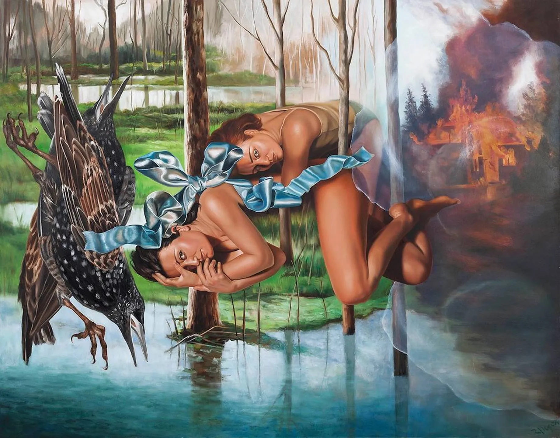 "Dejavu" eseri ZEYNEP AKGÜN tarafından 2013 yılında 160x200 cm ölçülerinde Tuval üzeri yağlı boya tekniği ile yapılmıştır.