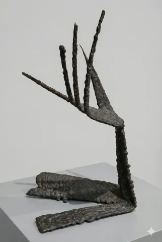 "Anadolu'nun Paslı Metal Kuşları" eseri KUZGUN ACAR tarafından 46x26x16 cm ölçülerinde Metal heykel tekniği ile yapılmıştır.