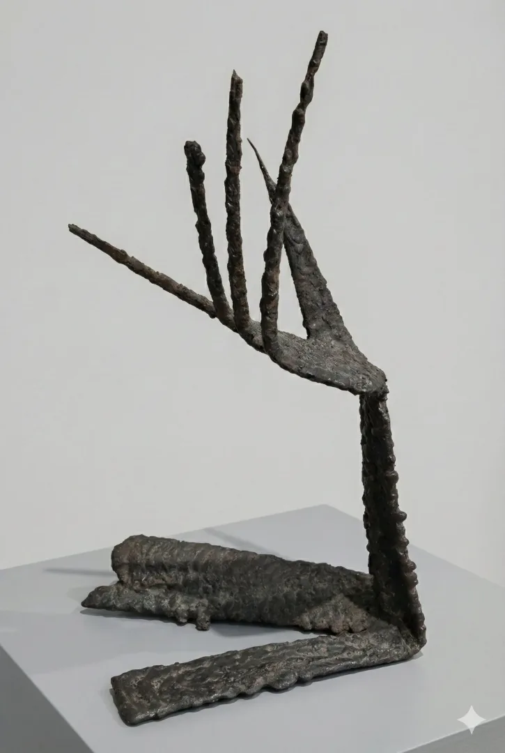yakınlaştır "Anadolu'nun Paslı Metal Kuşları" eseri KUZGUN ACAR tarafından 46x26x16 cm ölçülerinde Metal heykel tekniği ile yapılmıştır.