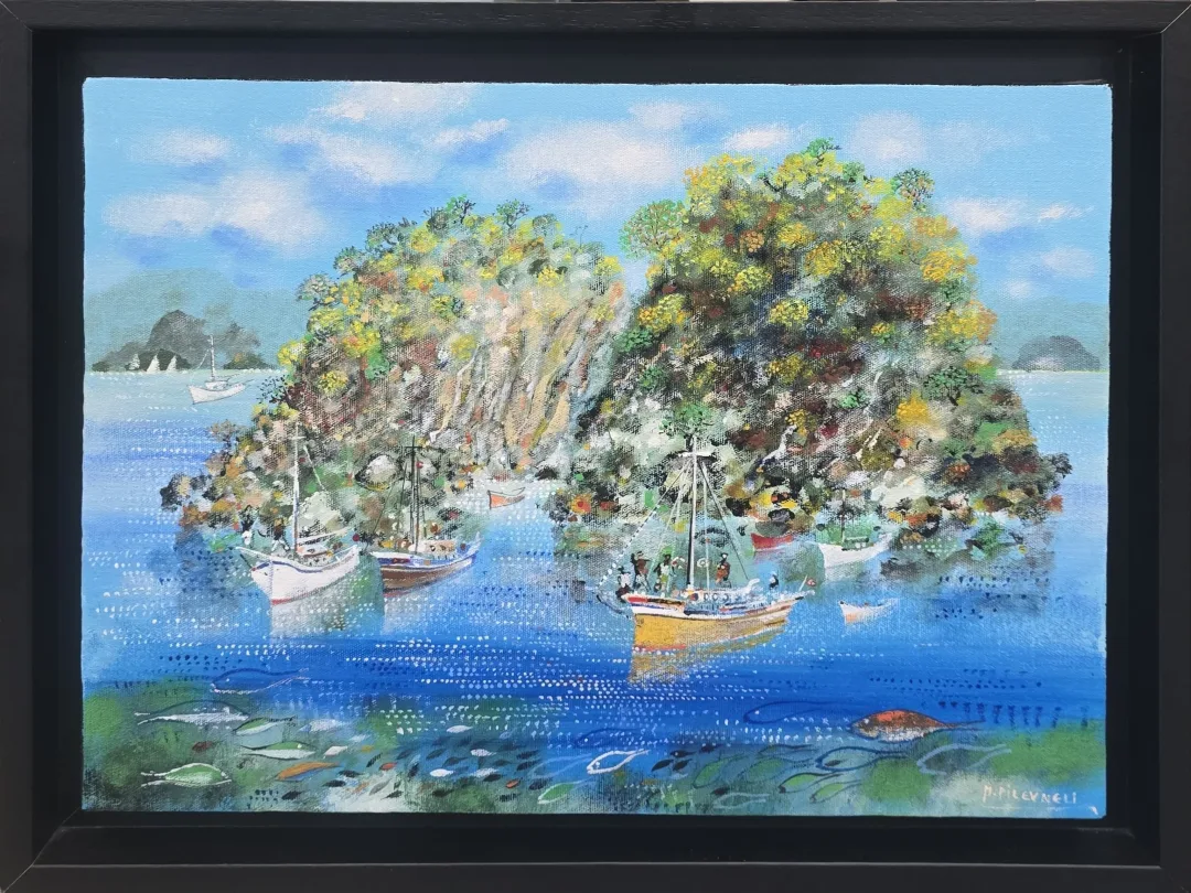 yakınlaştır "Mavi Yolculuk" eseri MUSTAFA PİLEVNELİ tarafından 2009 yılında 30x40 cm ölçülerinde Tuval üzeri yağlı boya tekniği ile yapılmıştır.