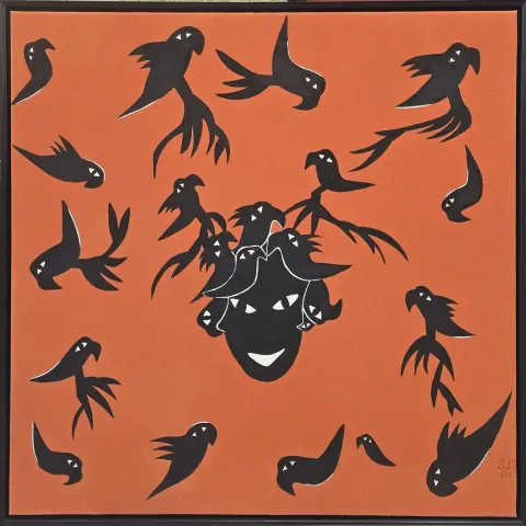 "İsimsiz" eseri SELMA GÜRBÜZ tarafından 2004 yılında 110x110 cm ölçülerinde Tuval üzeri yağlı boya tekniği ile yapılmıştır.